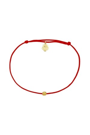 22 Carat Gold Plated Silver Tiger Charm Red Rope Bracelet - Les Tigres