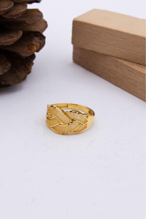 22 Carat Gold Ring Fusion Casting Braid Women's Ring XQYZ020 - Latif Kuyumcu