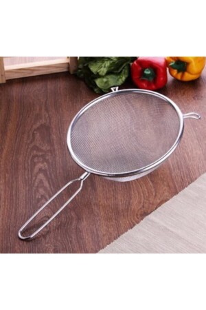 22 Cm Tinned Flour Sugar Pulses Strainer with Metal Handle - Elitehome