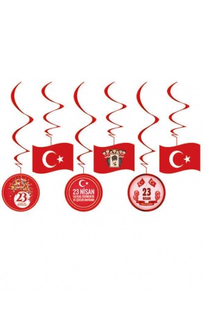 23. April-Feier Deckenpendellampen-Ornament 6-teiliges Wandornament - Patladı Gitti