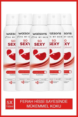 منز-سو ديزودرانت مثير 24 ساعة فعالة مسحوق خالية من الرذاذ 150 مل 5 قطع - Watsons