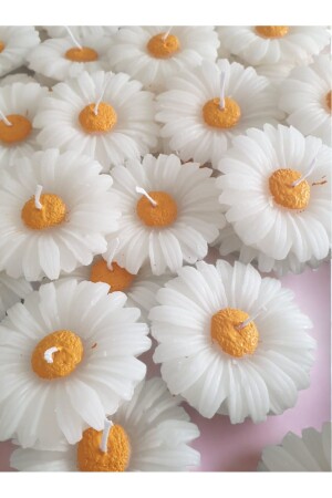 24 Adet Dekoratif Hediyelik Papatya Mum 24papatya - ERSE HOME