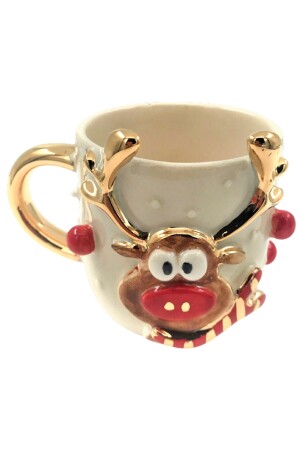24 Karat Gold bestickt, Neujahrshirschfigur, 100 % handgefertigt, Geschenk für türkische Kaffeetasse FAYNeues Jahr - Monako