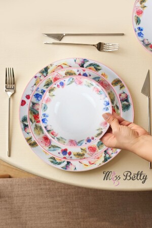 24 Parça 6 Kişilik Rose Deluxe Yemek Takımı Porselen New roseymk1 - Miss Betty