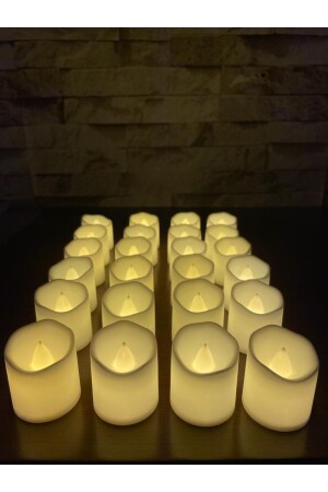 24 Pcs Battery Operated Candle 24 Pcs White Colored LED Candles 24 Pcs Candle tealight00024000 - CivCivStore