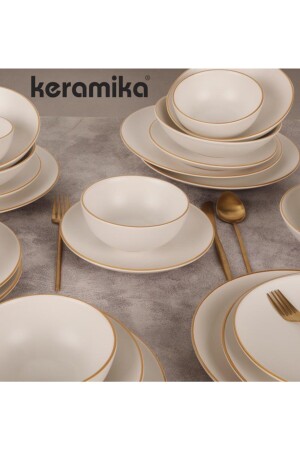 24 Piece Matte White 022 Dinner Set SRG89 - Keramika
