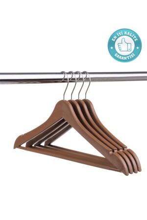 24 Pieces Wooden Look Hanger Clothes and Clothes Hangers Brown - İstoç Avm