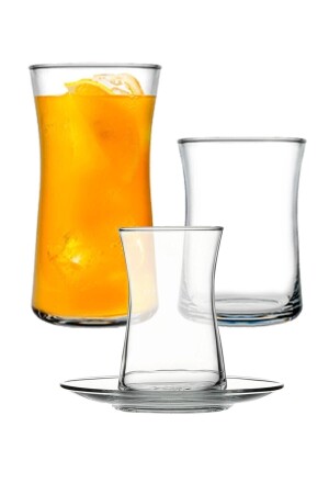 24-teiliges Saddle Water Softdrink-Teeset P420322 & P420845 & P95483-1077623 Fma55502 UPBND00358 - Paşabahçe