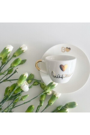 24k Gold Gilded Porcelain Turkish Coffee Cup - Büşra - 80 Cc MUGBUSRA - Mugtasarım