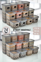 MNZ-24-قطعة مع علامة على الوضع المربع حاوية تخزين الطعام حاوية طراز 1.7 Lt-1.1 Lt-0.5 Lt 3-24 - ASlife Home