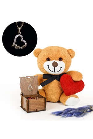 25 Cm Teddy Bear And Gold Plated Necklace 2577644 - Özgüner Oyuncak