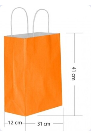25 Stück große Papier-/Kartonbeutel mit Drehgriff, 31 x 41 cm, Orange, 25 KBAG31 x 41 cm - TATLI GÜNLER