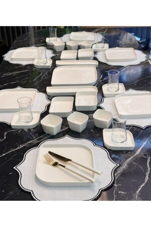 25 Piece Porcelain Breakfast Set Machine Washable - Onedekor