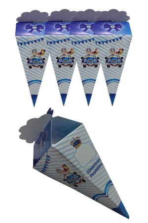 25 Pieces of Welcome to Our Circumcision Circumcision Cone, Turkish Delight Holder, Gift and Distributable Mevlid Candy Box - Parti Dolabı