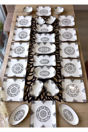25-teiliges Frühstücksset mit Kelimmuster für 12 Personen Klmkhvltkr1225-01 - VENÜS HOME DECORATION