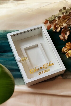 25 x 35 cm weißer Modell-Design-Kunststoff-Rose-Box-Speicherrahmen mit Fotobereich! - Verda Çerçeve