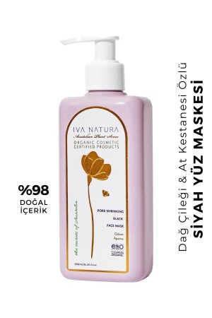 قناع وجه ضد الرأس السوداء مع استنتاج من الفراولة البرية والخنزير الخيول 250 مل IVN13 - Iva Natura