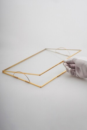 25x15cm Brass Gold Lid Glass Promise Engagement Service Kitchen Ring Presentation Tray Groom's Coffee Organization ECD00403ANK - El Crea Designs