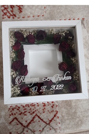 25x25 Cm Photo Section Memory Frame - 6 Cm Depth Memory Frame - Name And Date Gift GCCRCV0032xxx - Verda Çerçeve