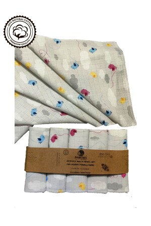 منز-موسلين اليدوية مجموعة الطيور الجميلة 25x30 سم 10 حزمة ksb545585 - BeybiNest