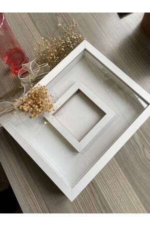 25x30x3 Fotofach-Speicherrahmen, Blumen-Rosen-Kastenrahmen mit Glas - Sevcan Sanat Atölyesi