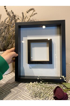 25x30x3 photo compartment memory frame flower rose box frame with glass - Sevcan Sanat Atölyesi
