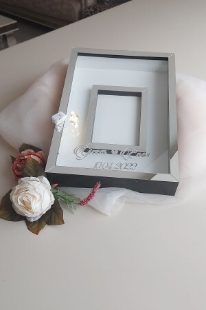 25x35 schwarz-silberner Erinnerungsrahmen mit Namen und LED-Fotobereich! - Hobicehayaller