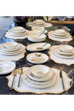 27 Piece Istanbul Green Flower Dinner Set - Onedekor