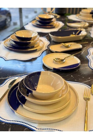 27 Piece Modern Yakamoz Mayda Dinner Set - Onedekor