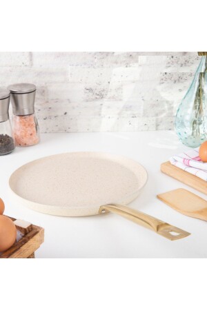 28 Cm Cream Short Sided Crepe Pan - Non-stick Crepe Omelet Pan 28 Cm (STEEL TUBE HANDLE) - Evren