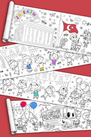 29 October Republic Day - Giant Coloring Paper - Painting Roller - Large Size 5 Meters Length C505M - PopŞeker