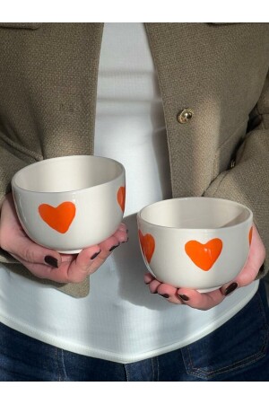 2ER-PACK ORANGE HERZ-KEKSCHÜSSEL - Meggdecor