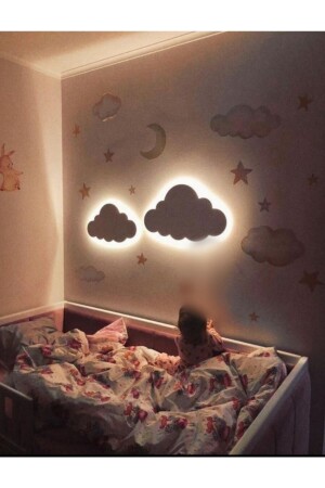 2’li Bulut Gece Lambası Çocuk Odası Bebek Odası Dekoratif Aydınlatma 30-40 Cm Renk Belirtiniz ! - Windly Concept