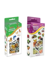 2'li Buzdolabı Manyetik Hayvanlar Meyveler Ve Sebzeler Magnet - Bultak Şablonu HAYMEY10 - Diytoy