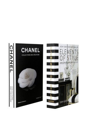 2'li Elements-gül Dekoratif Kitap Kutu iray03 - irayhomedecor