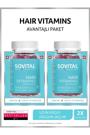 2'li Hair Vitamin Isviçre Patentli Vegan Gummy - Saç Vitamini - Sovital