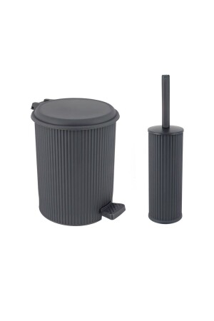 Plastik 2'li Nostalji Banyo Seti Gri 2 Parça N521 - Genel Markalar