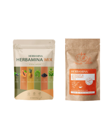 2’li Set Herbamina Mix & Herbamina Kayısı & Biberiye Karışık Bitki Çayı - Herbamina