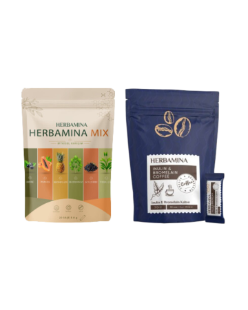 2’li Set Herbamina Mix & Herbamina Koffie Coffee INULIN & BROMELAIN COFFEE - Herbamina