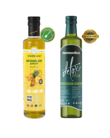 2'li Set Zühre Ana Bromelain Ananas İçeren Detox Şurubu&Momordica DetoxMix - 250 ml - Momordica
