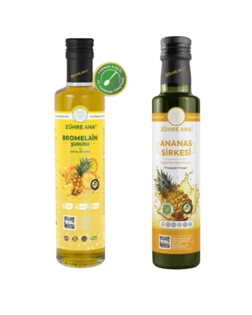 2'li Set Zühre Ana Bromelain Ananas İçeren Detox Şurubu&Zühre Ana Ananas Sirkesi - Zühre Ana