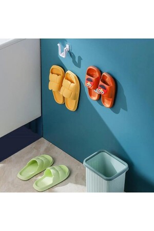 2Pcs Adhesive Cottage Door Bathroom Slippers Hanging Shoe Hanger Holder Drying Rack - Savoryhome
