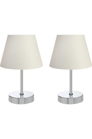 2pcs Chrome Plated White Conical Lampshade Table Lamp 2pcs conical lampshade - Emg DesiGn
