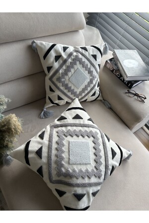 2pcs Throw Pillow Covers with Punch Embroidery - Reset
