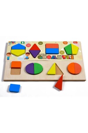 كلمات غزل من الخشب 3 في 1 ألفابيت - هندسية - أرقام PZZL250 - Türk Toys