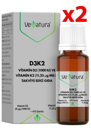 فيتامين د3 ك2 ميناكينون 7 قطرات 20 مل 2 قطع - Venatura