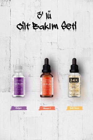 فيتامين سي + كولاجين سيروم + سيروم ذرات ذهبية 3 قطع حزمة فرصة 3x30 مل NEWSETCKG3PKT - New Essentials