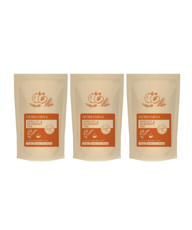3lü Set Kayısı & Biberiye Karışık Bitki Çayı (APRİCOT & ROSEMARY TEA) 1,5grx45 Saşet - Herbamina