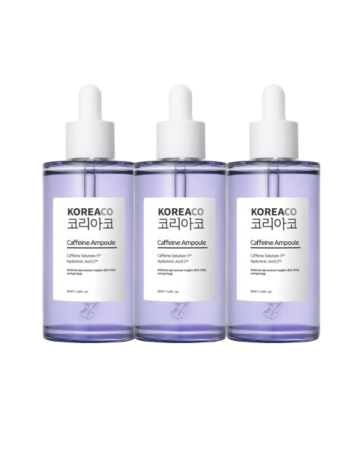 3lü Set Koreaco Caffeine Ampoule Gözaltı Torba & Koyu Halka Karşıtı Ampul - Koreaco