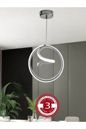 3 Color Illuminated Modern Pendant Lamp LED Chandelier Chrome Case Entrance, Hall, Room krogezegen - Renkoled Aydınlatma